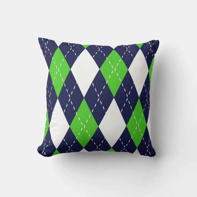 Kussens voor blauw en groen argyle (Voorkant)