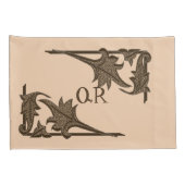 Kussensloop - Leafy Brackets met Initialen (Achterkant-Rechts)