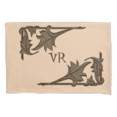 Kussensloop - Leafy Brackets met Initialen (Voorkant-Links)