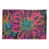 Kussensloop Neon roze bloemen (Achterkant)