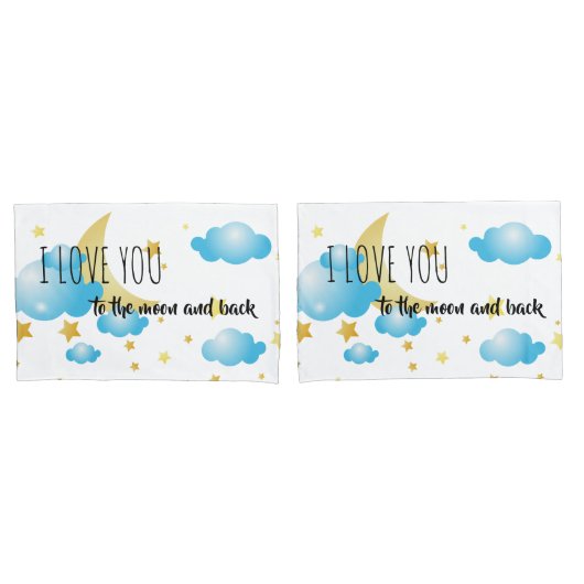 Kussensloop Set-I Love You To The Moon en terug (Voorkant-Set)
