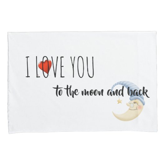 Kussensloop Set-I Love You To The Moon en terug (Voorkant-Rechts)