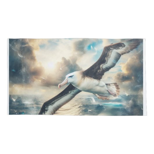 Kussensloop Single King Size Bird Albatross Print (Achterkant)