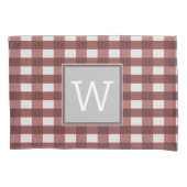 Kussensloop van rode buffelmonogram (Voorkant)