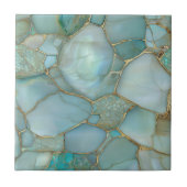 Kust Aqua Agate Goud Mozaïek Tegeltje (Voorkant)