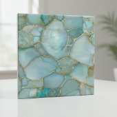 Kust Aqua Agate Goud Mozaïek Tegeltje