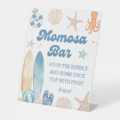 Kust Baby shower Momosa Bar Reclamebord Met Voetstuk (Voorkant)