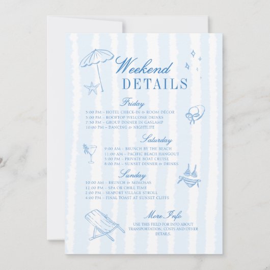 Kust Bachelorette Laatste Toast Hand getrokken str Kaart (Achterkant)