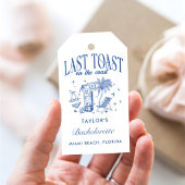 Kust Bachelorette Modern Cocktail Party Blauw Cadeaulabel