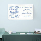 Kust Bachelorette Modern Cocktail Party Blauw Spandoek (Beurs)