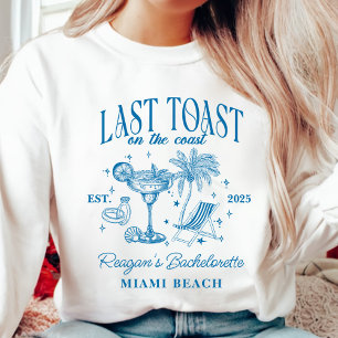 Kust Bachelorette Modern Cocktail Party Blauw Trui