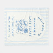 Kust Bachelorette Moderne Cocktail Fleece Deken (Voorkant (Horizontaal))