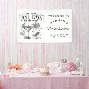 Kust Bachelorette Moderne Cocktail Party Zwart Spandoek