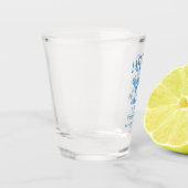 Kust Bachelorette Moderne Cocktailparty Blauw Shot Glas (Links)