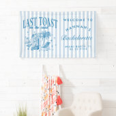 Kust Bachelorette Moderne Cocktailparty Blauw Spandoek (Insitu)