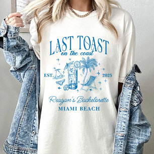 Kust Bachelorette Moderne Cocktailparty Blauw T-shirt