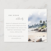 Kust Bali Beach Palm Tree Trouwgegevens Informatiekaartje (Voorkant)