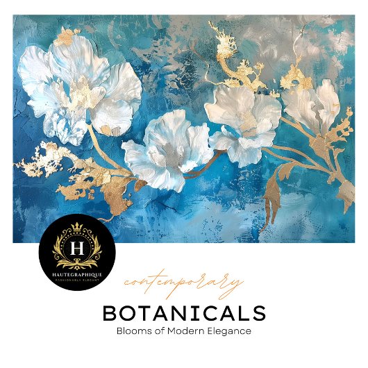 Kust Blauw en Goud Bloemen Zeewier Tissuepapier