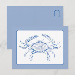 Kust Blauw en Witte Krab Briefkaart