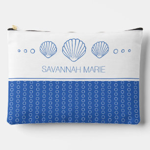 Kust Blauw en Witte Schelpen Gepersonaliseerd Etui