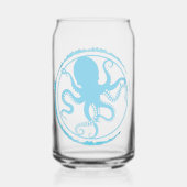 Kust Blauwe Octopus 2 Blikvorm Glas (Voorkant)