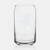 Kust Blauwe Octopus 2 Blikvorm Glas (Achterkant)