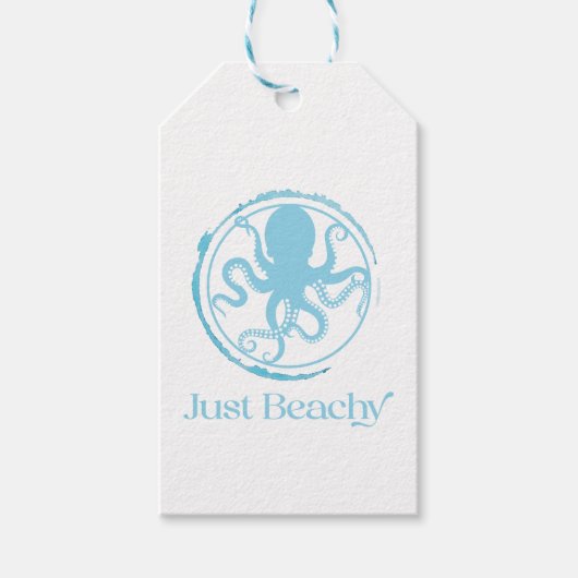 Kust Blauwe Octopus 2 Cadeaulabel (Voorkant)