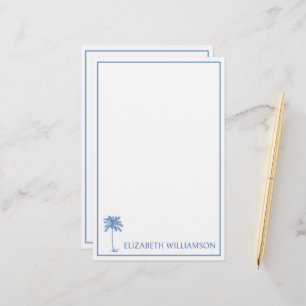 Kust Blauwe Palmetto Palmboom Persoonlijk Briefpapier