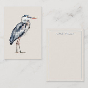 Kust Blauwe Reiger Vogel Notitiekaartje