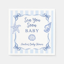 Kust Blauwe Strepen Jongen Zie Je Straks Baby Borr