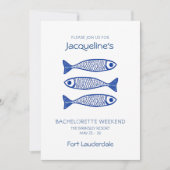 Kust Blauwe Vis Bachelorette Kaart (Voorkant)