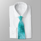 Kust Blauwgroen Turquoise Abstract Fractal Design Stropdas (Gebonden)