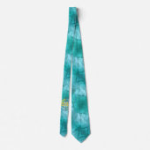 Kust Blauwgroen Turquoise Abstract Fractal Design Stropdas (Achterkant)