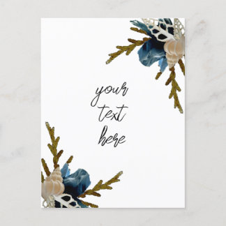 Kust-bloemboeket mariene gevouwen wenskaart briefkaart