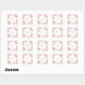 Kust blush roze parel dank u Baby shower Vierkante Sticker (Vel)