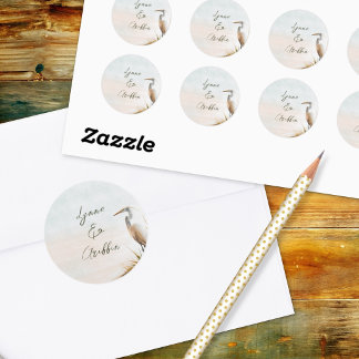 Kust Boho Reiger Trouwnaamstickers Ronde Sticker