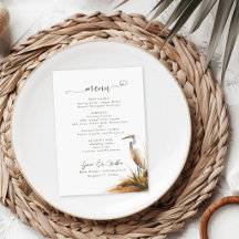 Kust Boho Zilverreiger Trouwmenu
