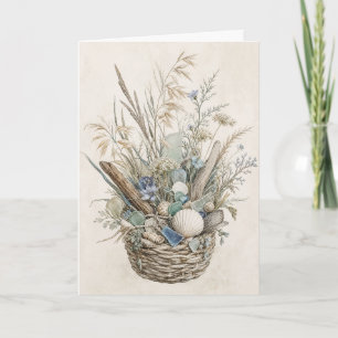 Kust Botanische Groet Strand Schelp Bloem Kaart