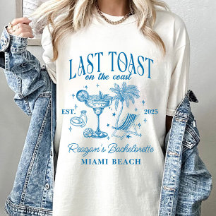 Kust Bruidsmeisje Modern Cocktailfeest Blauw T-shirt