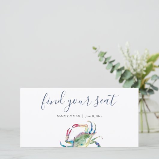 Kust Bruiloft Vind Je Stoel Bord (Staand voorkant)