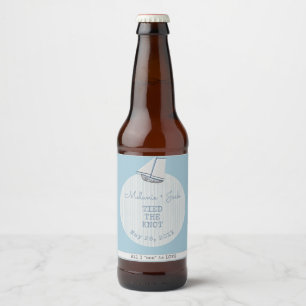Kust bruiloftsfeest boot streep bier etiket