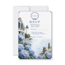 Kust Cape Cod Hydrangea Cottage Bruiloft RSVP
