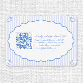 Kust Chic Blue Wedding Website QR Code RSVP Informatiekaartje