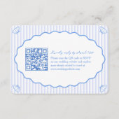 Kust Chic Blue Wedding Website QR Code RSVP Informatiekaartje (Voorkant)