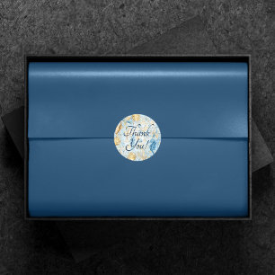 Kust Chic   Dank je voor Modern Koraalrif Ronde Sticker