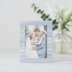 Kust Chic gedempt blauw elegante bruiloft Bedankkaart