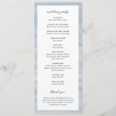 Kust Chic gedempt blauw elegante bruiloft Programma (Achterkant)