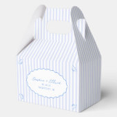 Kust Chic Hand getrokken Shell Blauwe Streep Bedankdoosjes (Voorkant)
