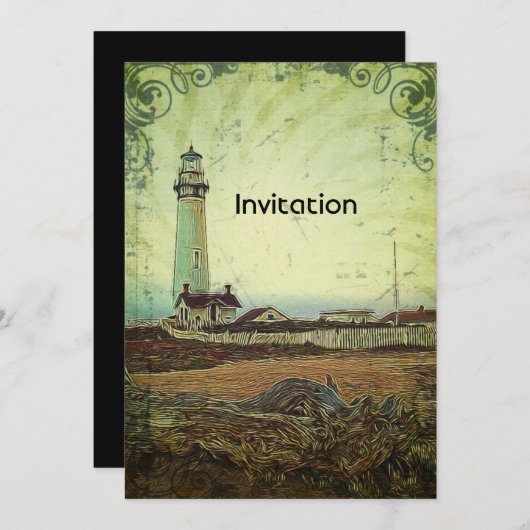 Kust chic impressionisme landschap vuurtoren kaart (Voorkant / Achterkant)