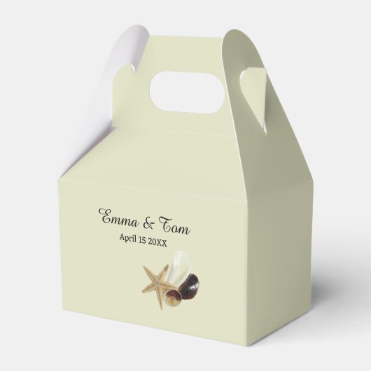 Kust Chic Minimalistische strand bruiloft Bedankdoosjes (Voorkant Zijde)